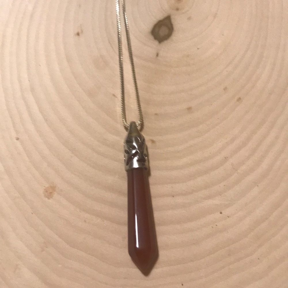 Red agate crystal necklace
